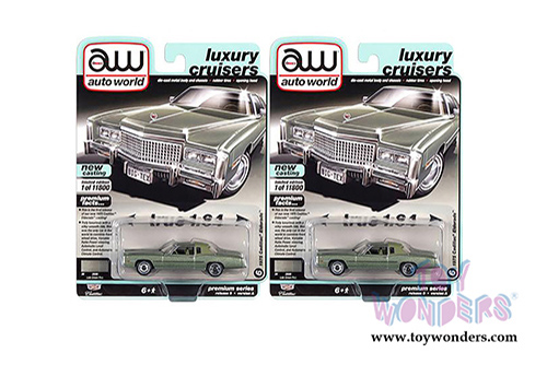 Auto World - Luxury Cruisers | Cadillac&reg; Eldorado Hardtop (1975, 1/64 scale diecast model car, Lido Green) AWSP058/24A