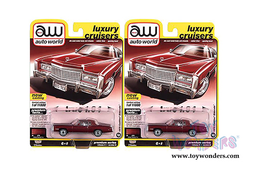 Auto World - Luxury Cruisers | Cadillac&reg; Eldorado Hardtop (1975, 1/64 scale diecast model car, Cerise Firemist Red) AWSP058/24B