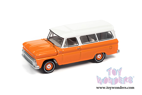 Auto World - Muscle Truck Chevy&reg; Suburban (1965, 1/64 scale diecast model car, Orange/White) AWSP060/24B