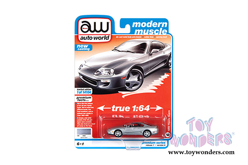 Auto World - Modern Muscle Toyota Supra (1993, 1/64 scale diecast model car, Alpine Silver) AWSP064/24A
