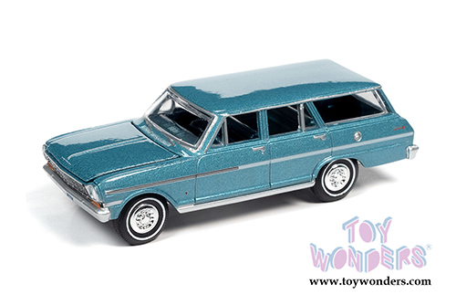 Auto World Premium - 2021 Release 2 | Chevrolet&reg; II Nova 400 Station Wagon (1963, 1/64 scale diecast model car, Azure Aqua) AWSP067/24B