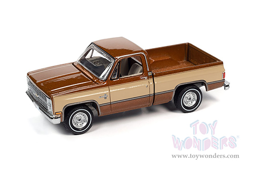 Auto World Premium - 2021 Release 3 | Chevrolet&reg; Silverado&trade; 10 Fleetside Pickup Truck (1983, 1/64 scale diecast model car, Light Bronze Metallic/Almond Brown) AWSP074/24A