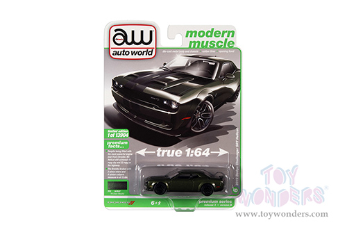 Auto World Premium - 2021 Release 3 | Dodge Challenger SRT Hellcat (2019, 1/64 scale diecast model car, F8 Green Metallic) AWSP076/24B