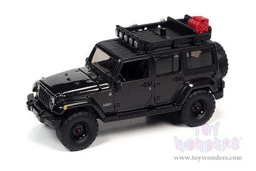 Auto World Premium - 2021 Release 3 | Jeep&reg; Wrangler Sahara Unlimited with Off-Road Wheels (2017, 1/64 scale diecast model car, Granite Crystal Black) AWSP077/24B