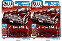 Auto World Premium - 2022 Release 1 Set B | Cadillac® Eldorado "Luxury Cruisers" (1975, 1/64 scale diecast model car, Firethorn Poly/Dark Red) AWSP098/24B