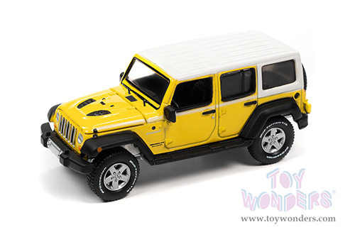 Auto World Premium - 2022 Release 3 | Jeep&reg; JK Wrangler Chief Edition "Sport Utility" (2017, 1/64 scale diecast model car, Acid Yellow w/White Roof & White Side Stripe) AWSP108/24A