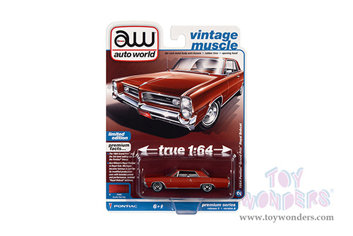 Auto World Premium - 2022 Release 3 | Pontiac&reg; Grand Prix&trade; Royal Bobcat "Vintage Muscle" (1964, 1/64 scale diecast model car, Sunfire Red Metallic) AWSP110/24A