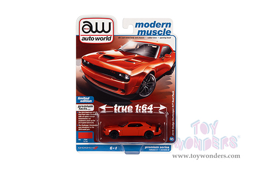 Auto World Premium - 2022 Release 3 | Dodge Challenger R/T Scat Pack "Modern Muscle" (2019, 1/64 scale diecast model car, Tor Red) AWSP111/24A