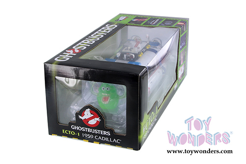 Auto World Silver Screen Machines - Ghostbuster Cadillac Ambulance Ecto-1 (1959, 1/18 scale diecast model car, White) AWSS118