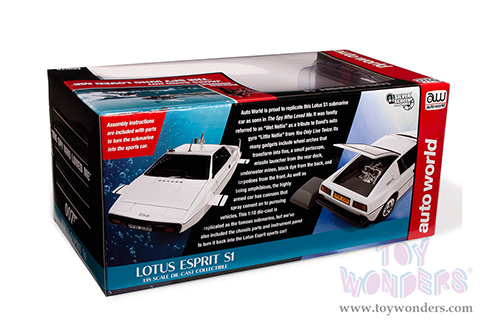 Auto World Silver Screen Machines | James Bond 007 Lotus Esprit S1 Submarine Car "The Spy Who Loved Me" (1971, 1/18 scale diecast model car, White) AWSS132