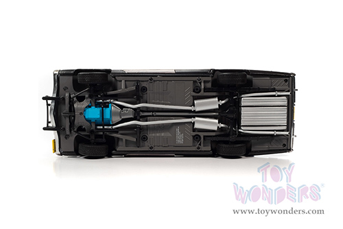 Auto World - Dodge Monaco "Bluesmobile" with Loud Speaker (Dirty) with Jake and Elwood Blues Figures "The Blues Brothers" (1980) Movie (1974, 1/18 scale diecast model car, Black/White) AWSS133