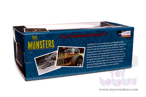 Auto World Silver Screen Machines - George Barris' Drag-u-la "The Munsters" with Butch Patrick Signature (1/18 scale diecast model car, Gold) AWSS139