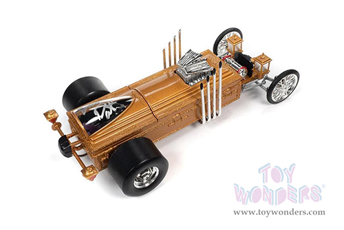 Auto World Silver Screen Machines - George Barris' Drag-u-la "The Munsters" with Butch Patrick Signature (1/18 scale diecast model car, Gold) AWSS139