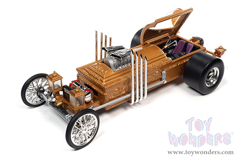 Auto World Silver Screen Machines - George Barris' Drag-u-la "The Munsters" with Butch Patrick Signature (1/18 scale diecast model car, Gold) AWSS139