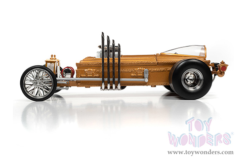 Auto World Silver Screen Machines - George Barris' Drag-u-la "The Munsters" with Butch Patrick Signature (1/18 scale diecast model car, Gold) AWSS139