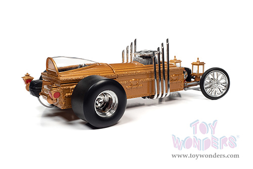 Auto World Silver Screen Machines - George Barris' Drag-u-la "The Munsters" with Butch Patrick Signature (1/18 scale diecast model car, Gold) AWSS139