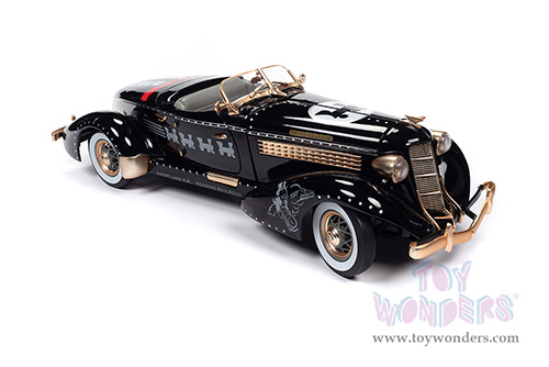 Auto World - Auburn 851 Speedster with Mr. Monopoly Resin Figure (1935, 1/18 scale diecast model car, Black/Gold) AWSS140
