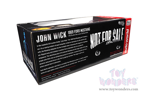 Auto World Silver Screen Machines | Ford Mustang John Wick (1969, 1/18 scale diecast model car, Hitman Gray/Black stripes) AWSS145 MAP: $99.99