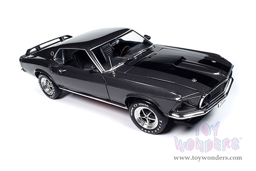 Auto World Silver Screen Machines | Ford Mustang John Wick (1969, 1/18 scale diecast model car, Hitman Gray/Black stripes) AWSS145 MAP: $99.99