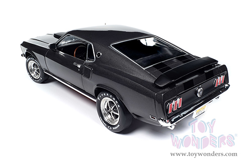 Auto World Silver Screen Machines | Ford Mustang John Wick (1969, 1/18 scale diecast model car, Hitman Gray/Black stripes) AWSS145 MAP: $99.99