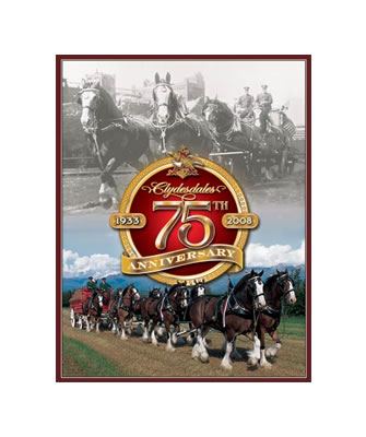 Tin Sign: Budweiser Clydesdales 75th Anniversary sign BD1497