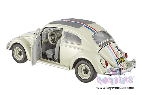 Mattel Hot Wheels - The Love Bug Volkswagen Herbie #53 (1962, 1/18 scale diecast model car, White) BLY59 