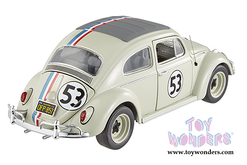 Mattel Hot Wheels - The Love Bug Volkswagen Herbie #53 (1962, 1/18 scale diecast model car, White) BLY59 