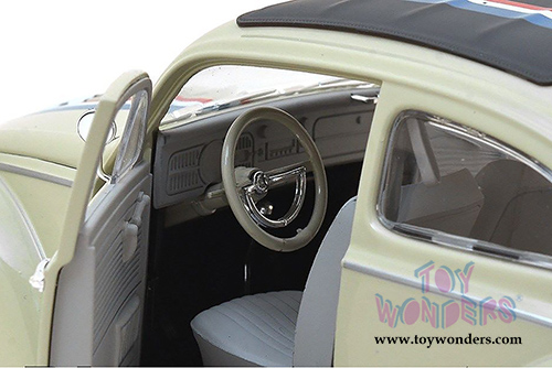 Mattel Hot Wheels - The Love Bug Volkswagen Herbie #53 (1962, 1/18 scale diecast model car, White) BLY59 