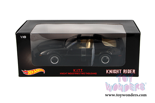 Mattel Hot Wheels - Knight Rider K.I.T.T Knight Industries Two Thousand T-Top (1/18 scale diecast model car, Black) BLY60