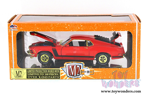 Castline M2 Machines Detroit-Muscle Premium - Ford Mustang Boss 302 CHASE Hard Top (1970, 1/24 scale diecast model car, Red) CC40300/48R