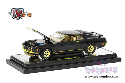 Castline M2 Machines Detroit-Muscles&reg; - CHASE Car Ford Mustang Mach 1 428 Hard Top (1970, 1/24 scale diecast model car, Black w/Gold triming) CC40300/53C