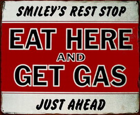 Tin Sign: Smiley's Rest Stop CG529