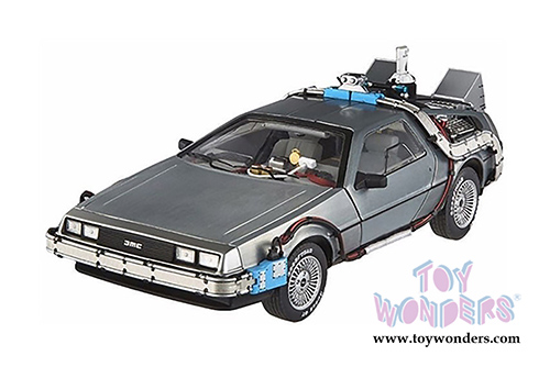 Mattel Hot Wheels - Back to The Future Time Machine w/ Opening Mr. Fusion & Extras (1/18 scale diecast model car, Gray) CMC98