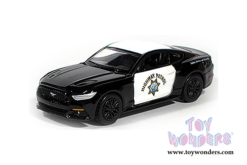 Auto World/Mijo Exclusives - Ford Mustang GT "America's Finest" CHP California Highway Patrol (2017, 1/64 scale diecast model car, Black/White) CP7475/24