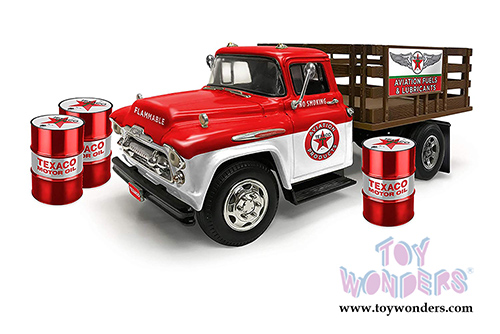 Auto World - Texaco® Oil Chevrolet® Stake Bed Truck (1957, 1/25 scale diecast model car, White/Red) CP7505