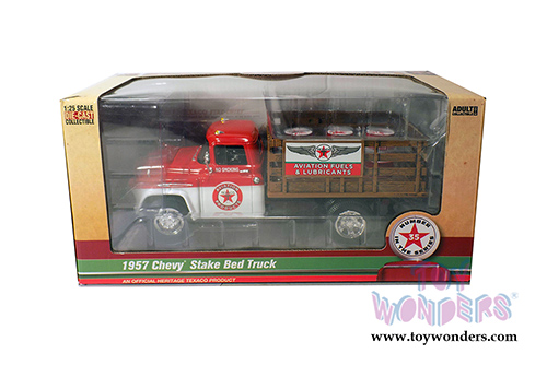Auto World - Texaco® Oil Chevrolet® Stake Bed Truck (1957, 1/25 scale diecast model car, White/Red) CP7505