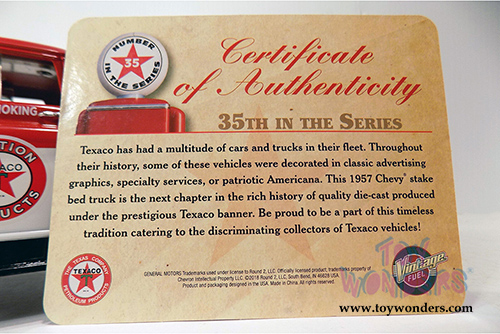 Auto World - Texaco® Oil Chevrolet® Stake Bed Truck (1957, 1/25 scale diecast model car, Metal/Red) CP7506