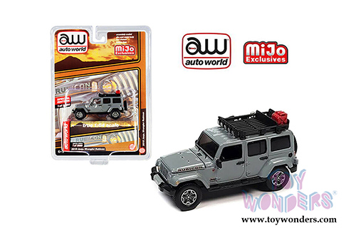 Auto World/Mijo Exclusives - Custom Jeep&reg; Wrangler Rubicon with Roof Rack (2018, 1/64 scale diecast model car, Grey) CP7717