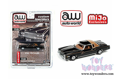 Auto World/Mijo Exclusives - Custom Lowriders Cadillac&reg; Eldorado (1975, 1/64 scale diecast model car, Black) CP7719