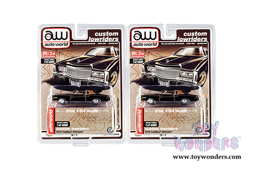 Auto World/Mijo Exclusives - Custom Lowriders Cadillac&reg; Eldorado (1975, 1/64 scale diecast model car, Black) CP7719