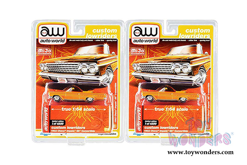 Auto World/Mijo Exclusives - Custom Lowriders Chevrolet&reg; Impala SS Convertible (1962, 1/64 scale diecast model car, Yellow) CP7739