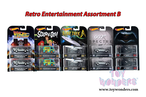 Mattel Hot Wheels - Retro Entertainment Assortment B (1/64 scale diecast model car, Asstd.) DMC55/959B