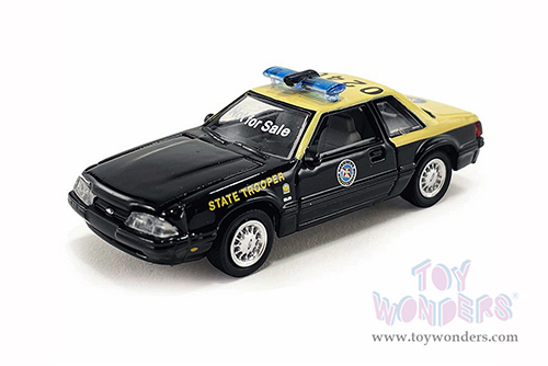 Greenlight/ACME - Ford Mustang SSP - Florida Highway Patrol (1991, 1/64 scale diecast model car, Black/Yellow) GL51494