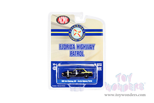Greenlight/ACME - Ford Mustang SSP - Florida Highway Patrol (1991, 1/64 scale diecast model car, Black/Yellow) GL51494