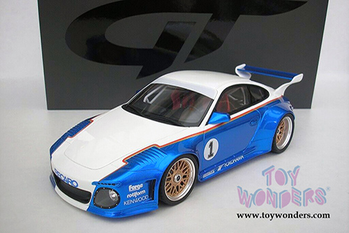 GT Spirit - Porsche 911 997 Old & New Body kit #1 Hardtop (1992, 1/18 scale resin model car, White/Blue) GT797
