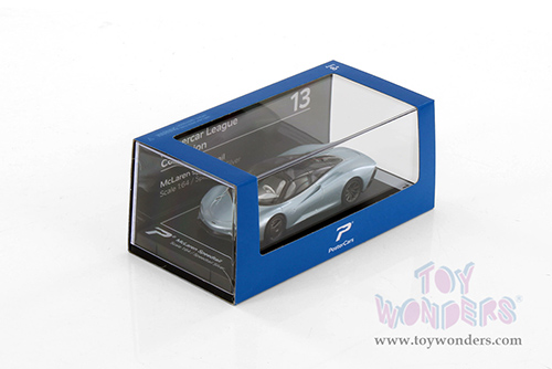 H13-18 Kinsmart PosterCars Hypercar League Collection Silver Diecast Model Car Window Box Package