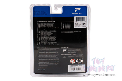 H16B Kinsmart PosterCars Hypercar League Collection Lamborghini Countach LPI 800-4 Diecast Model Car