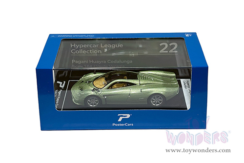 Kinsmart - PosterCars Hypercar League Collection | Pagani Huayra Codalunga (1/64 Scale diecast model car, Verde Venezia) H22