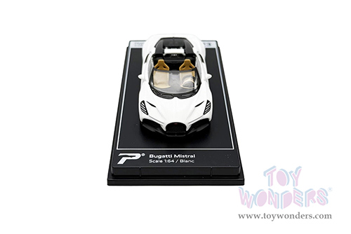 Kinsmart - PosterCars Hypercar League Collection | Bugatti Mistral (1/64 Scale diecast model car, Blanc) H23