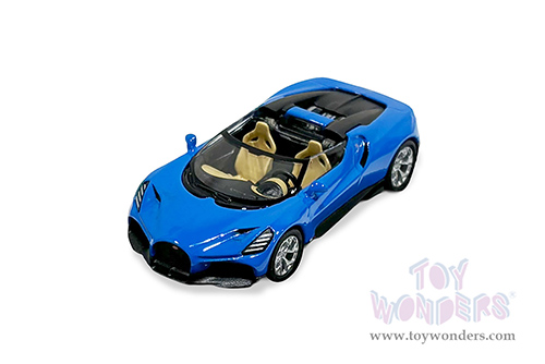 Kinsmart - PosterCars Hypercar League Collection | Bugatti Mistral (1/64 Scale diecast model car, French Racing Blue) H24